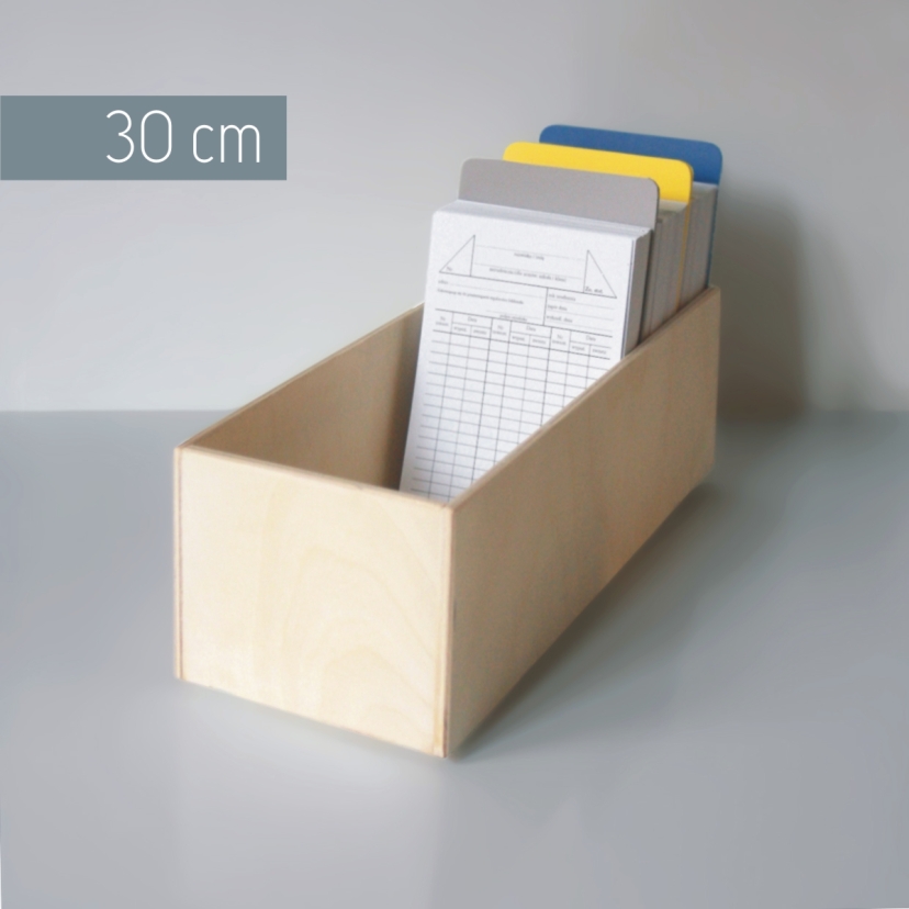 drewniane pudełko ECO na karty czytelnika 30 cm