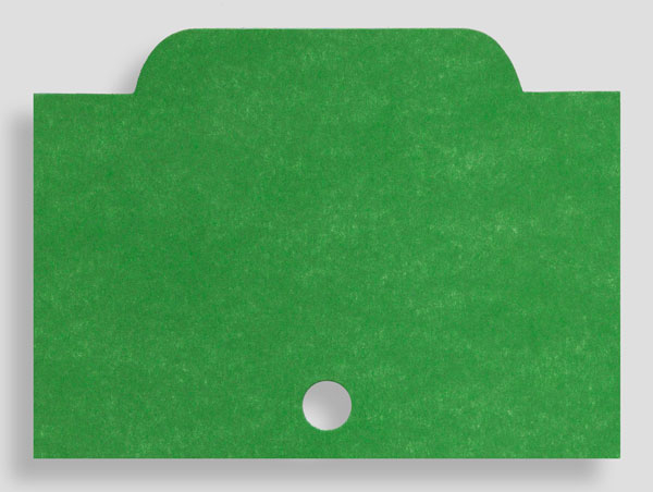 Karta przekładkowa - kartonowa - zielona, z wypustką umieszczoną centralnie.