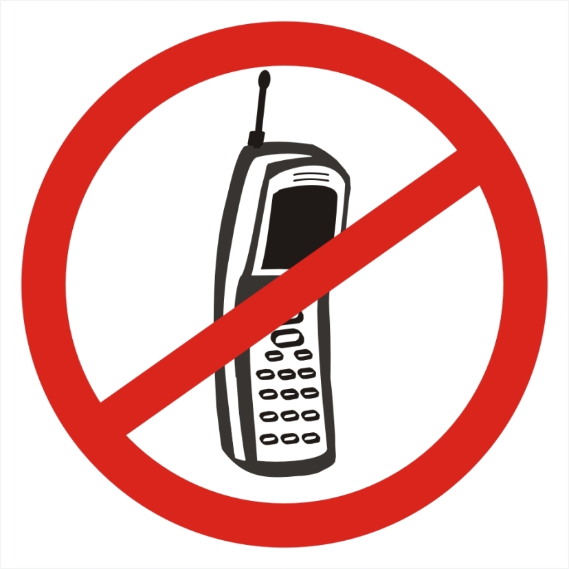 Znak infformujący o zakazie używania telefonu