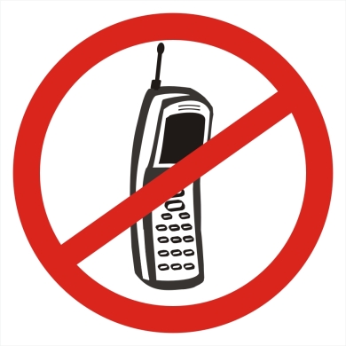 Zakaz używania telefonu - piktogram