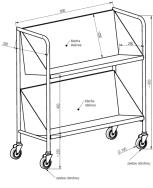 wózek na akta segregatory nr 6 rysunek wymiary