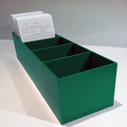 Pudełko na karty czytelnika z przegródkami - zielony (przykładowy kolor)
