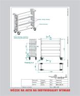 wózek na akta dla archiwum - na indywidualne zmówienie - przykład rysunku 
