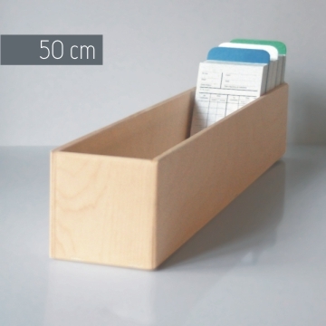 Pudełko na karty książki, drewniane ECO
długość 50 cm.
