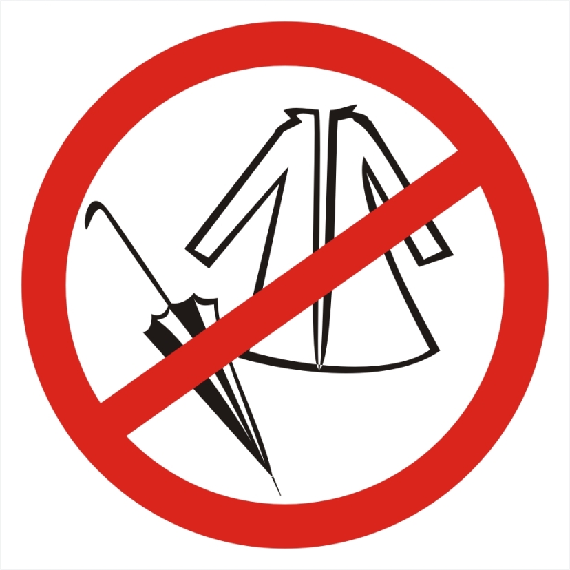 Zakaz wnoszenia okryć wierzchnich (piktogram)