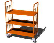 Półkowy wózek na akta archiwalne - kolor pomarańczowy