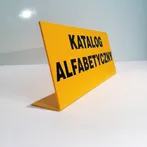 Tabliczka do biblioteki stojąca żółta A4