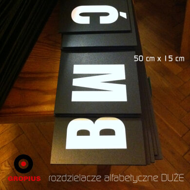 rozdzielacze alfabetyczne z PVC