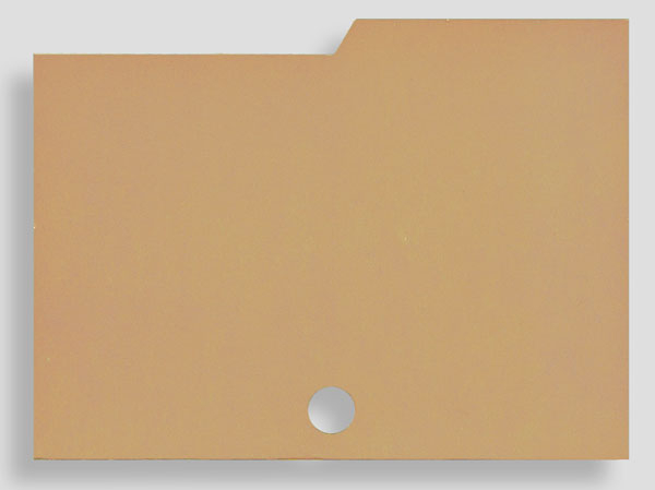 Karta przekładkowa - kartonowa - beżowa, z wypustką umieszczoną z boku.