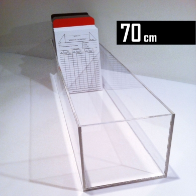 Pudełko na karty czytelnika - PRZEZROCZYSTE do 70 cm