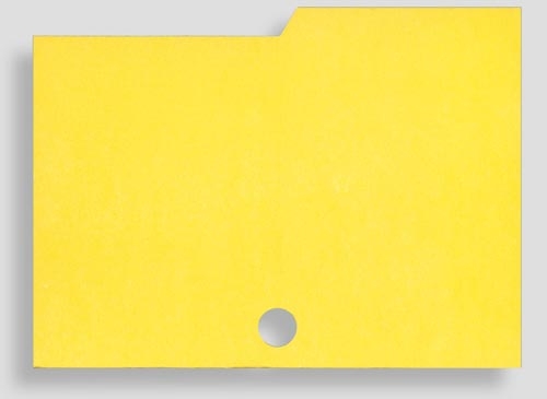 Karta przekładkowa - kartonowa - żółta, z wypustką umieszczoną z boku.