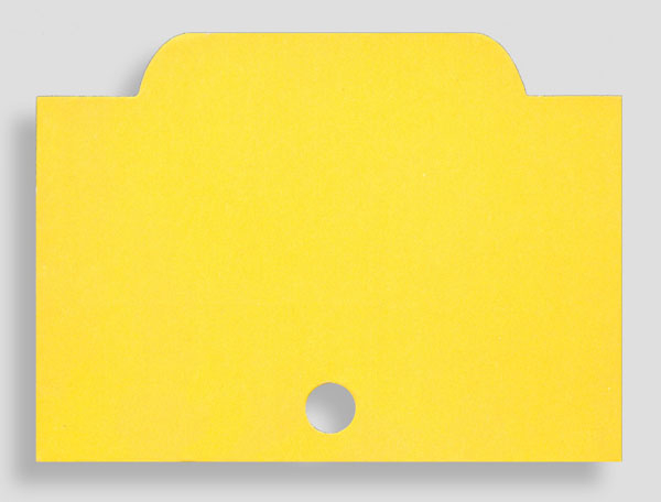 Karta przekładkowa - kartonowa - żółta, z wypustką umieszczoną centralnie.