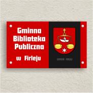 Zewnętrzna tablica informacyjna z logo instytucji - bardzo trwała