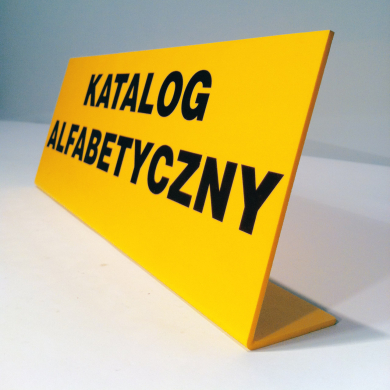Tabliczka informacyjna stojąca -  żółta A3