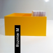 Zółte pudełko na karty czytelnika wykonane z pcv