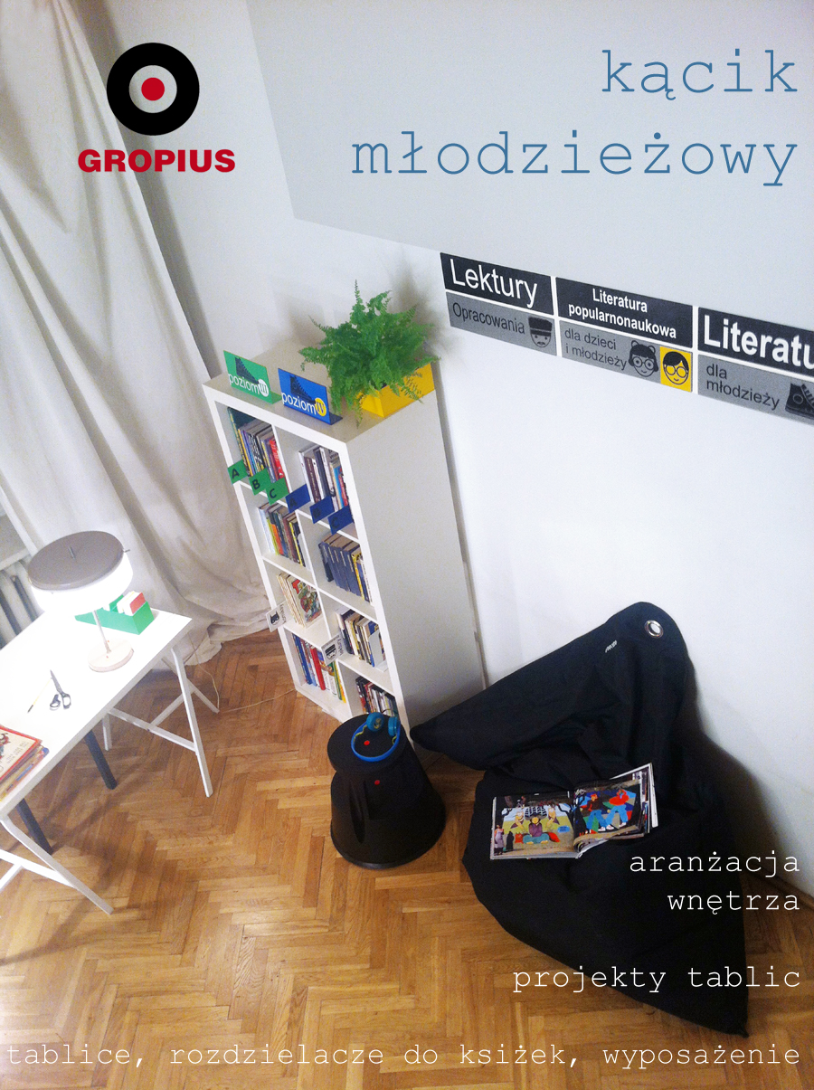 Biblioteczne kąciki - miejsce w czytelni dla młodzieży