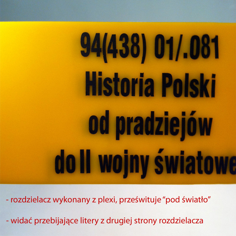 Prześwitujący rozdzielacz działowy